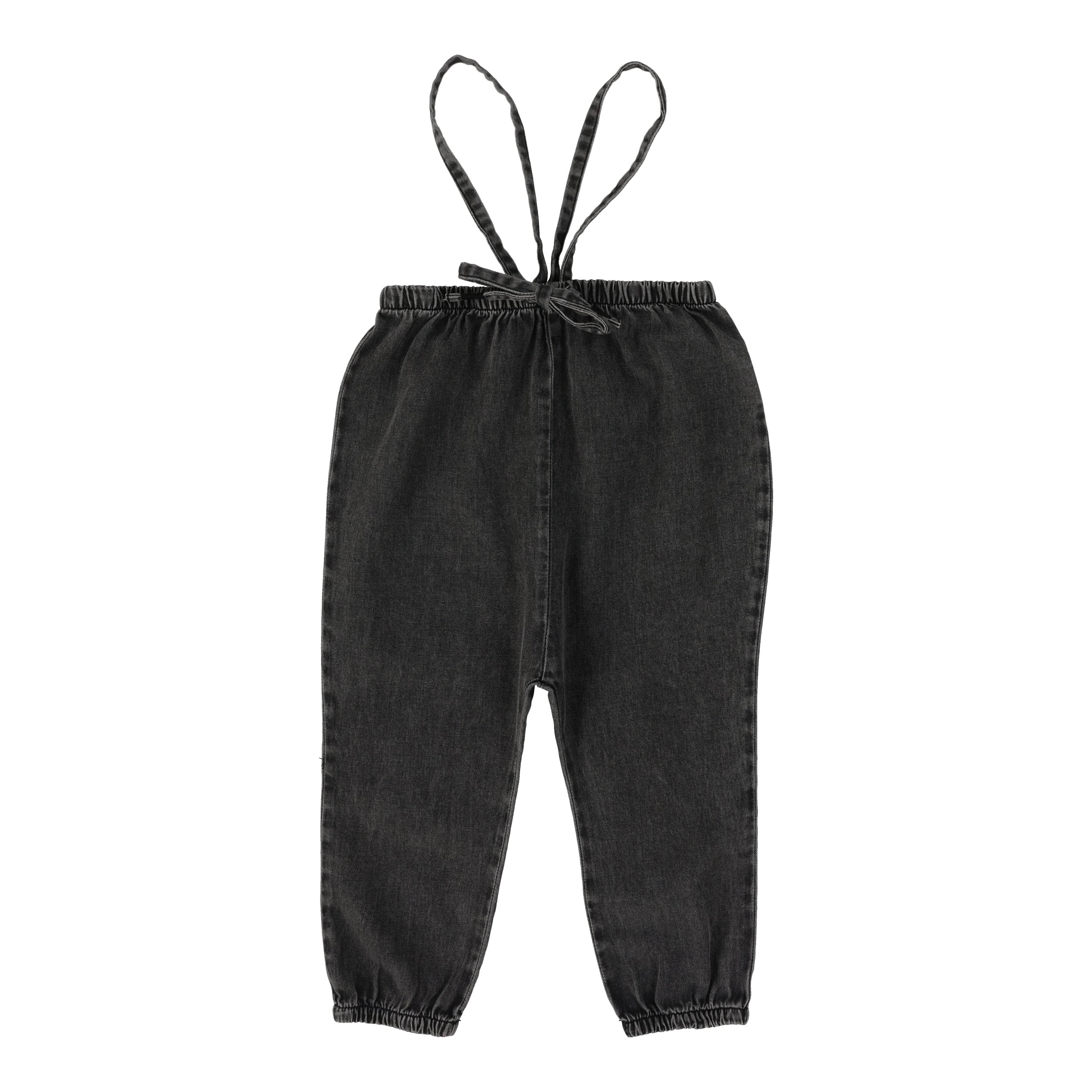 Bubble Suspender Pants - Black Wash