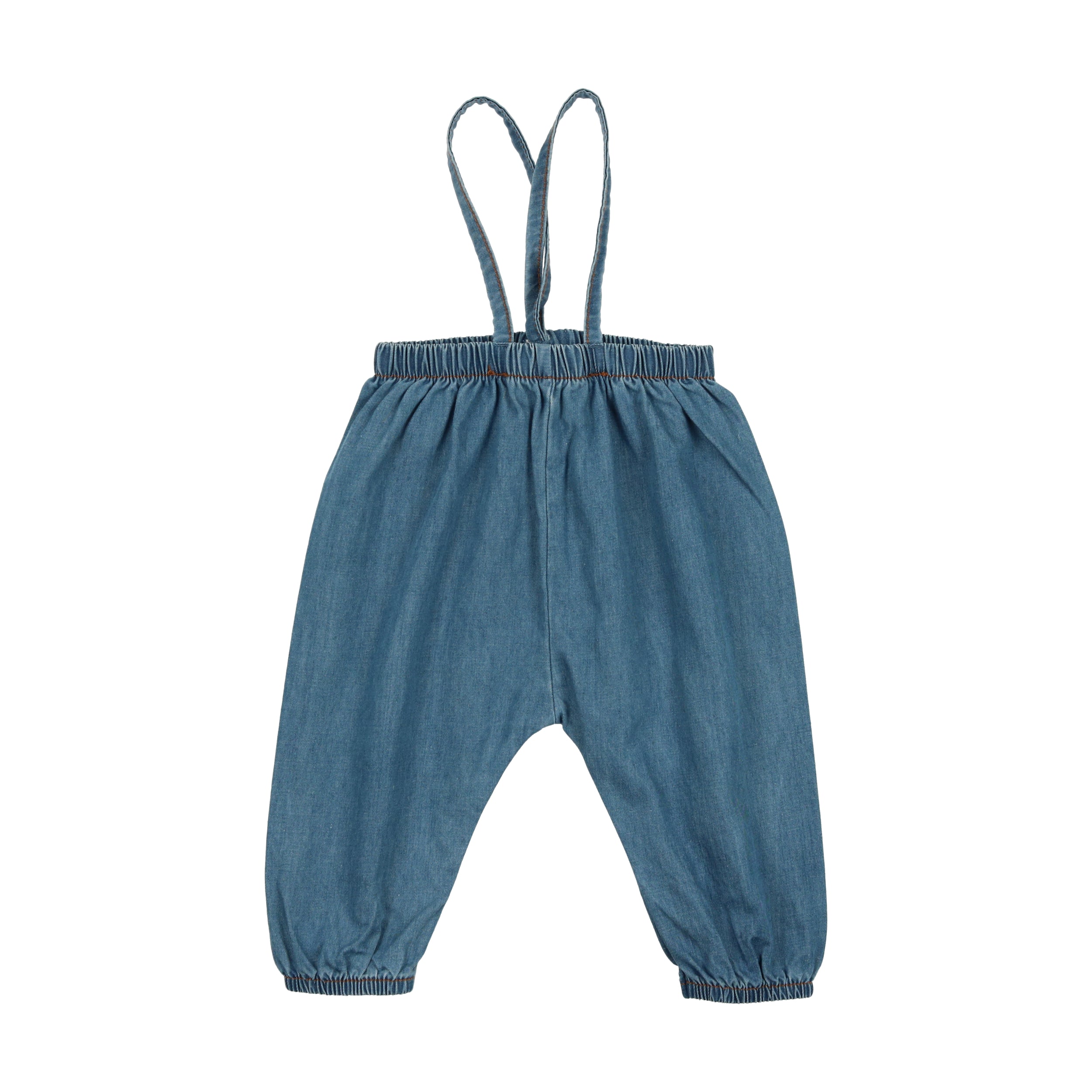 Bubble Suspender Pants - Denim Tencel