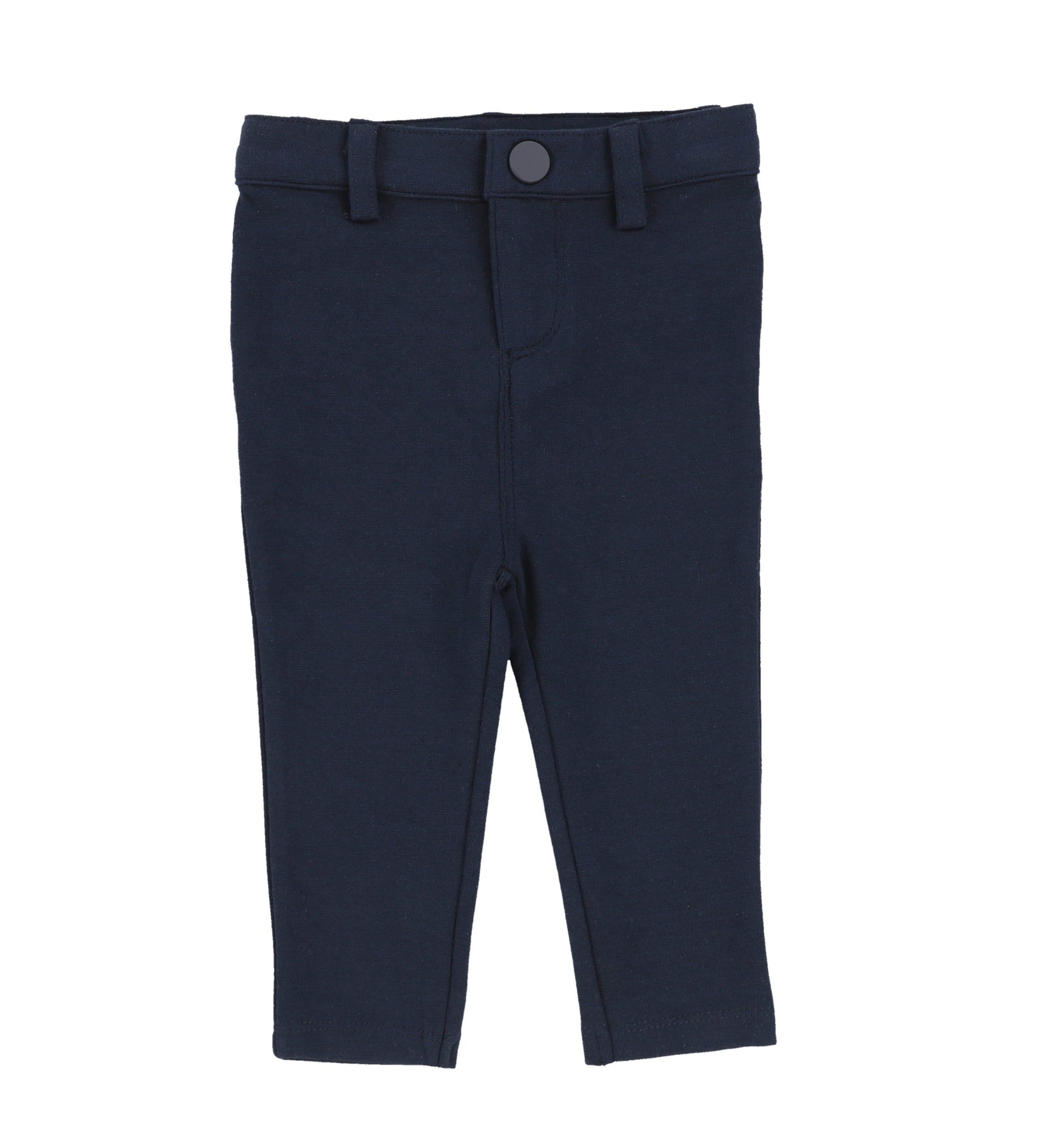 Basic Boys Knit Stretch Pants Without Seam - Navy