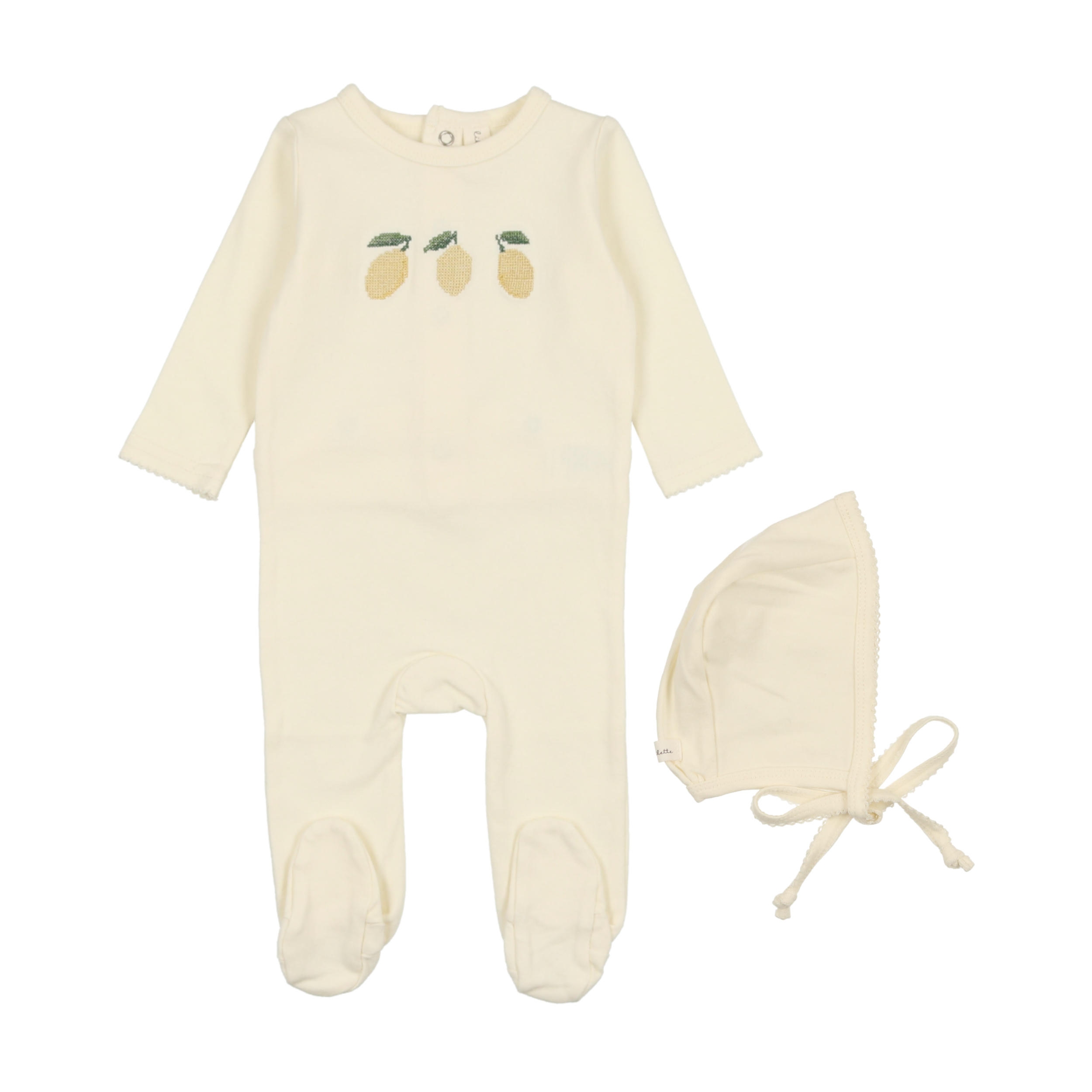 Emroidered Fruit Footie Set